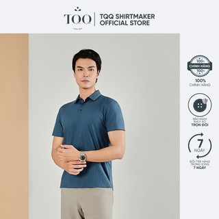 Áo Polo ngắn tay nam TQQ PK07C xanh biển hiện đại nam tính siêu co dãn