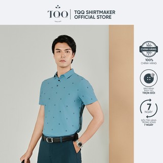 Áo polo cộc tay nam TQQ PK2323C xanh nhạt không đường may hiện đại chất liệu cao cấp co giãn 4 chiều