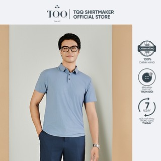 Áo polo ngắn nam TQQ PK19C màu chì dáng áo hiện đại nam tính siêu thoáng khí mịn mát