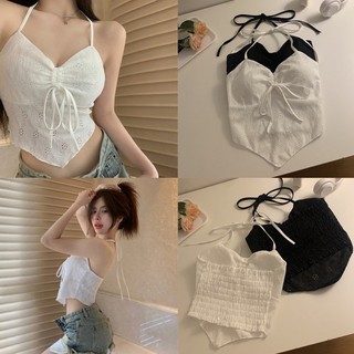 Áo bra yếm ren buộc dây tạo nơ nhún thời trang có mút ngực 350
