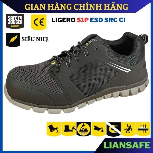 Giày bảo hộ lao động nam Safety Jogger Ligero S1P cao cấp dáng thể thao thời trang siêu nhẹ - Giày chống đinh công trình