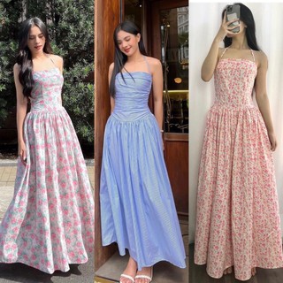 [3 Màu 3 Size]: Váy Maxi Thô Cup Ngực Phối Dây Buộc Cổ Hàng 2 Lớp Dáng Dài 3 Màu Siêu Sang (Ảnh Thật Trải Sàn) Lollaye