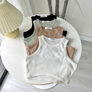 Áo croptop ba lỗ thun gân