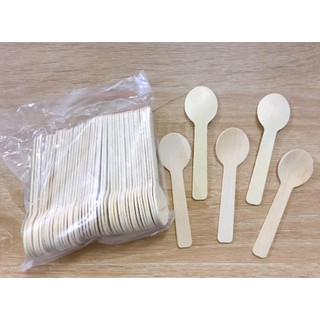 Muỗng gỗ Thìa gỗ ăn kem sữa chua 100 cái