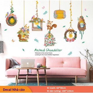 Tranh decal dán tường NHÀ CÁO - Decal dán tường phòng khách️