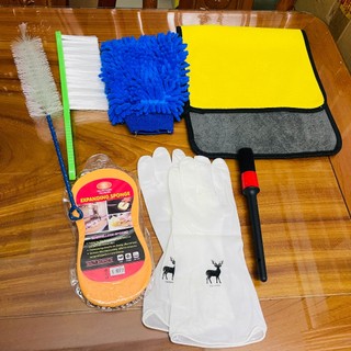 Combo 7 dụng cụ rửa xe máy, rửa xe ô tô tại nhà
