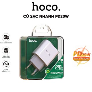 Củ Sạc Nhanh PD  20W Hoco Cổng Kết Nối Type C Phù Hợp Cho Các Điện Thoại IP, Samsung, Oppo, Xiaomi và Các Thiết Bị Smart