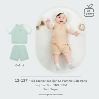  Bộ quần áo cộc tay cài lệch cho bé sơ sinh chất sợi tre mềm mại