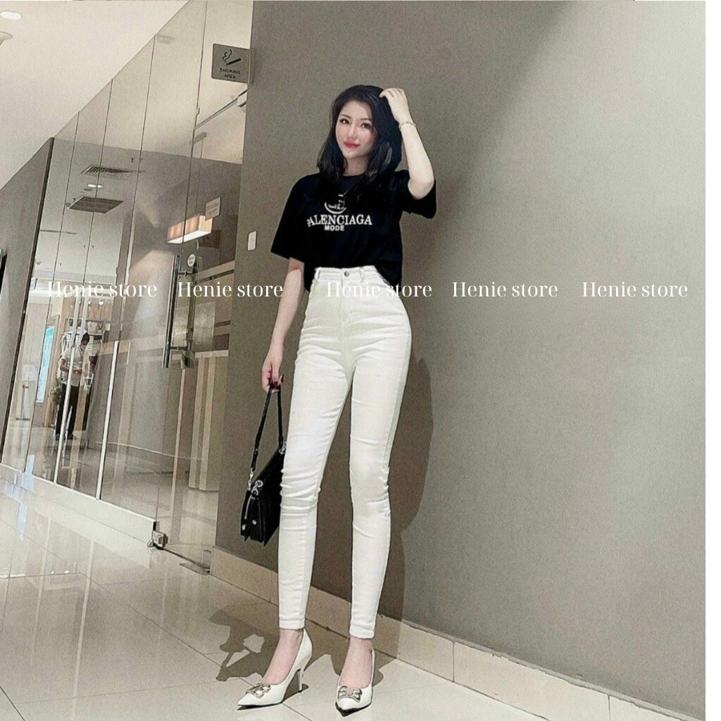 Quần Jean Nữ Ôm Dáng Lưng Cao, Chất Jean Co Giãn Chuẩn Xịn [Ảnh Thật]