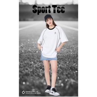 Áo thun LIME ORANGE phối màu in logo - Basic Sport Tee Oversize Unisex - LU23151405