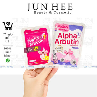 [ JUNHEE AUTH ] Vỉ 10 Viên Bột Kích Trắng Kyra Alpha Arbutin 3 Plus Đêm, Ngày UV Giúp Da Trắng Thái Lan Chính Hãng