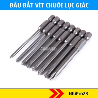 Mũi vít 4 cạnh chuôi lục giác 1/4 ph1 ph2 thép gió s2