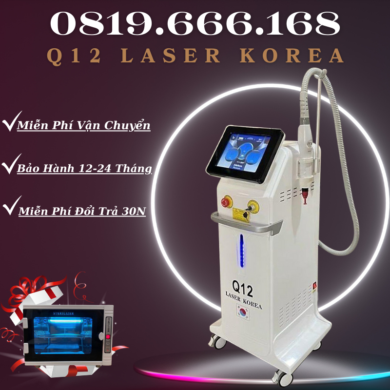 Máy Laser Xóa Xăm Q12 Korea | Xóa Nám Tàn Nhang Q12 [ Kunbeobeo ]