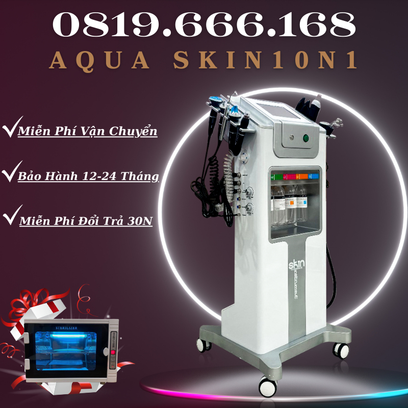 Máy Chăm Sóc Da 10in1 AquaSkin Management | Máy Chăm Sóc Da Đa Năng 10in1 Aqua Skin [ Kunbeobeo ]