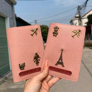 Vỏ bọc hộ chiếu bao da đựng hộ chiếu passport khắc tên