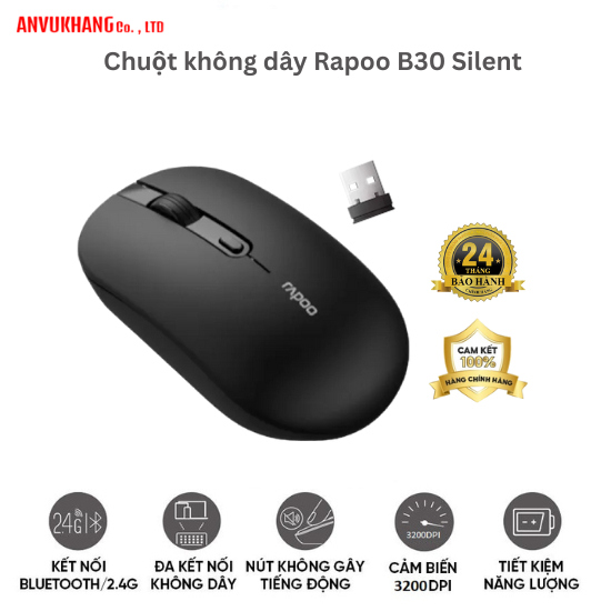 Chuột không dây Rapoo B30 Silent chống ồn