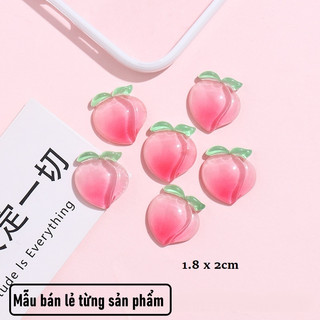 Sticker jibbitz hình lát cắt quả đào tiên gắn dép sục