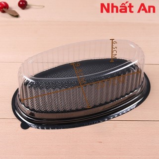 Hộp nhựa oval đế đen f70 - set 100 cái