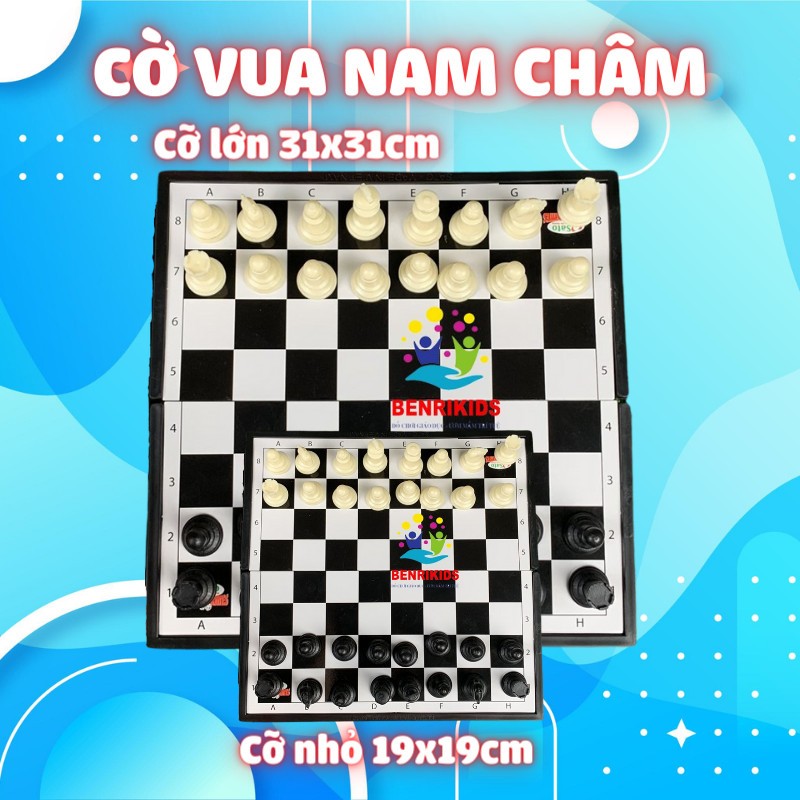 Bộ cờ vua nam châm, cờ cá ngựa nam châm 31x31 cm