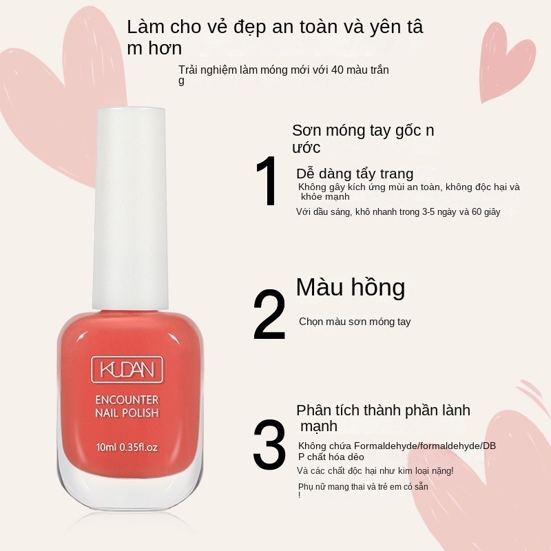 Sơn Móng Tay 40 Màu Kudan 10ml Sơn Thường Nhiều Màu, Sơn Móng Nhũ Kim Tuyến Màu Sắc Đa Dạng Lấp Lánh