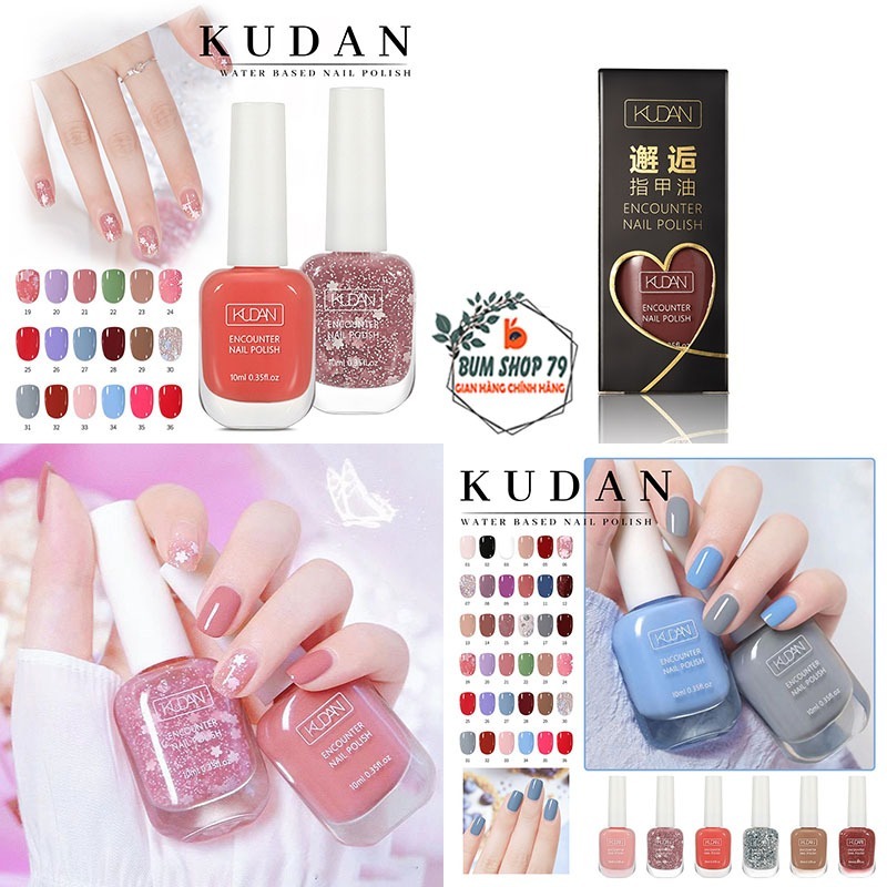 Sơn Móng Tay 40 Màu Kudan 10ml Sơn Thường Nhiều Màu, Sơn Móng Nhũ Kim Tuyến Màu Sắc Đa Dạng Lấp Lánh