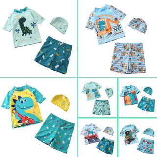 BST Bộ bơi bé trai 3 món Malwee họa tiết động vật khủng long đáng yêu cho bé 2-8 tuổi B123 - Little Maven Chính Hãng