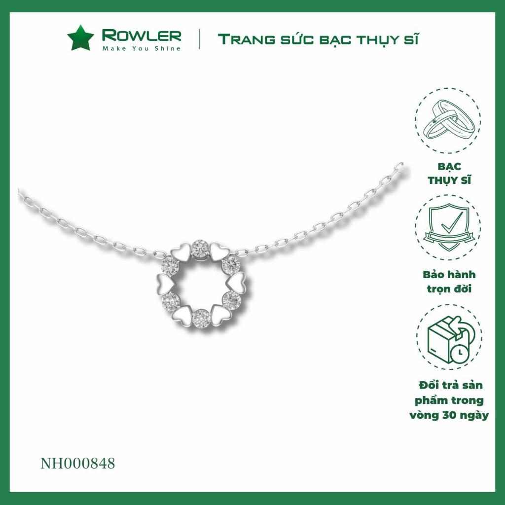 Dây chuyền bạc Thụy Sỹ hình trái tim đính đá Moissanite sang trọng NH000848-ROWLER