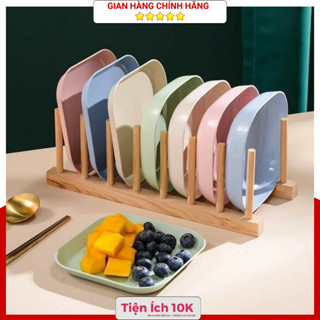 Đĩa Nhựa Lúa Mạch Vuông Nhiều Màu, Đĩa Đựng Thức Ăn Bánh Kẹo 15x15 cm