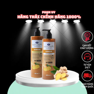 1combo dầu gội xả gừng nature's series ginger boots thái lan 480ml