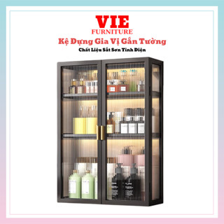 Kệ Đựng Gia Vị, Mỹ Phẩm Gắn Tường Chất Liệu Sắt Sơn Tĩnh Điện - Kệ Treo Tường Đựng Đồ Đa Năng