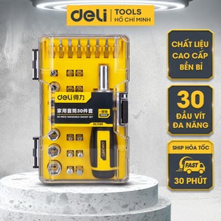 Bộ Tua Vít Đa Năng 30 Chi Tiết Chính Hãng DELI - Vặn Ốc Vít, Bu Lông - Sửa Chữa Xe Máy, Máy Móc, Đồ Đạc