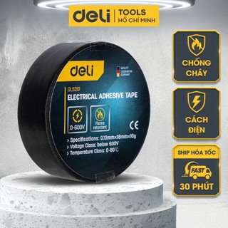 Băng Dính Cách Điện Deli - Chất Liệu Chống Cháy Hiệu Quả - Sử Dụng An Toàn Cho Gia Đình