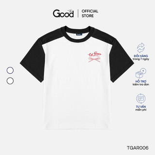 Áo thun nữ THE GOOD "Swim Freely", Áo phông basic phối màu họa tiết nhỏ in ngực trái, tặng kèm nơ