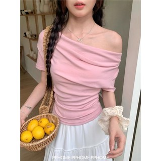 (ORDER- sẵn xanh) Áo thun cộc tay trễ vai cổ gập ôm body thon eo gợi cảm điệu đà nhiều màu hàng Quảng Châu loại 1