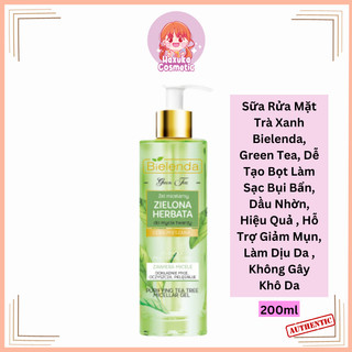 Sữa rửa mặt trà xanh bielenda green tea - gel rửa mặt cho da dầu mụn 200ml