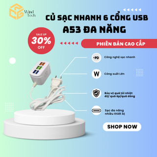 Củ sạc nhanh 6 cổng cắm USB cốc sạc đa năng chống cháy nổ Bộ chia văn phòng