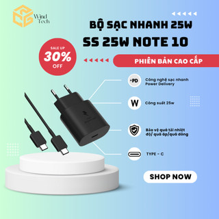 Bộ Củ Cáp Sạc Nhanh Samsug 25W 2 Đầu Type C Cho Các Dòng Máy Chân Cắm TypeC