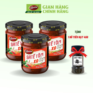 Combo 3 hũ sa tế tôm xo thượng hạng barona 100g, tặng tiêu hạt