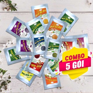 [SALE] Combo 5 Gói Bột Tạo Màu Thực Phẩm Tự Nhiên Rau Củ Quả Nguyên Chất Dùng Làm Bánh, Xôi, Thạch, Chè 20gr