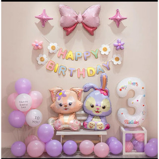 Set sinh nhật mèo thỏ kèm bơm tay+ băng keo