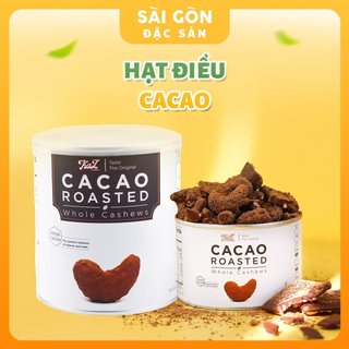Hạt điều cacao kaz - cacao roasted cashews lon 100 gam và 340 gam