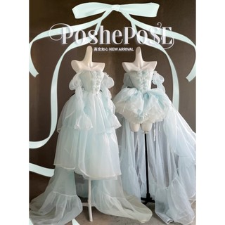 [Vui lòng nhắn tin shop trước khi đặt đơn] ĐẦM AQUA CHERRY BLOSSOMS CHÍNH HÃNG POSHEPOSE 5541