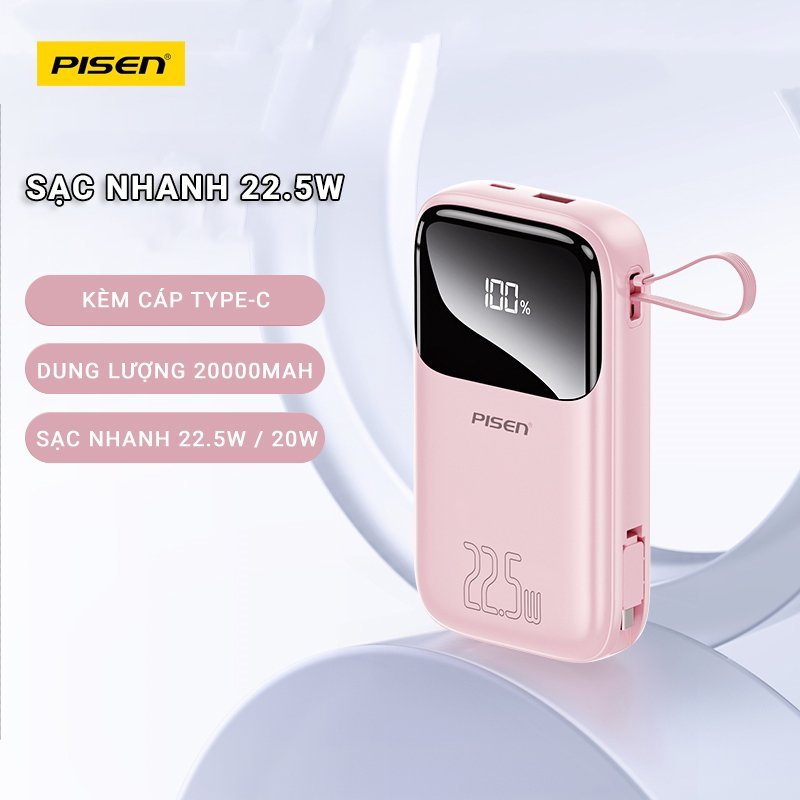 [Hỏa tốc] Sạc dự Phòng PISEN QUICK POWERLink - HẠT ĐẬU NĂNG LƯỢNG KÈM CÁP Chuẩn CCC | BigBuy360 - bigbuy360.vn