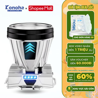 Đèn Pin Đội Đầu KONOHA Siêu Sáng Sạc Pin 2in1 Kiêm Sạc Dự Phòng Chống Nước Cổng Sạc UBS/TYPE-C, Bảo Hành 12 Tháng