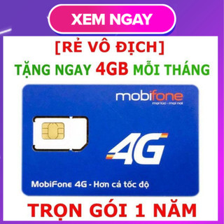 SIM 4G Mobifone Dùng Miễn Phí 1 Năm không cần Nạp tiền Có 4Gb /Tháng 3G/Tháng  MDT250A MDT255  ( KHÔNG TỐN PHÍ GIA HẠN)