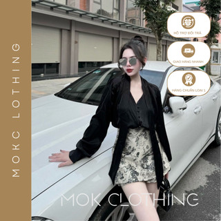 Set áo sơmi phối dây lạ mắt cùng chân váy hoạ tiết sang chảnh đi làm như quý cô