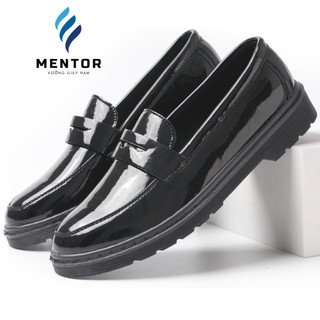 Giày Penny loafer da bóng, Giày Sơn Tùng đế tăng chiều cao 4cm đế cao su chông trơn trượt