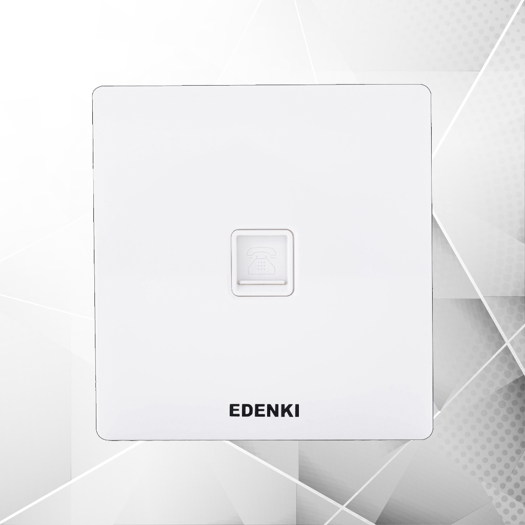 Bộ ổ cắm điện thoại đơn Edenki Elegant White EE-T01