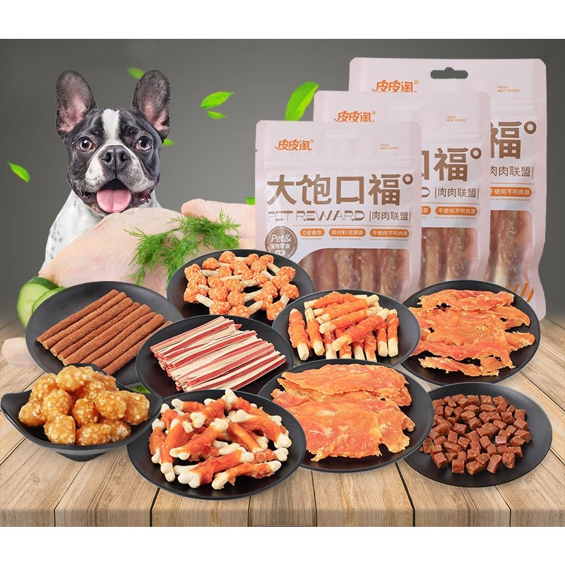 Xương gặm bánh thưởng, thức ăn sạch răng cho chó mèo