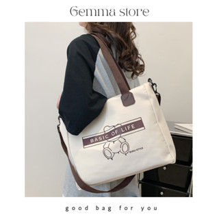 Túi tote túi vải canvas đeo vai BEAR size to đựng sách vở A4 laptop đi học đi chơi đồ du lịch vải bố